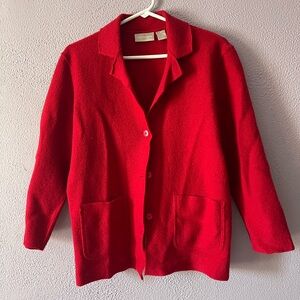 Nordstrom Bold Red Wool Cardigan
